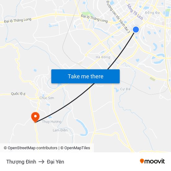 Thượng Đình to Đại Yên map