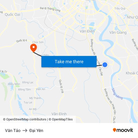 Vân Tảo to Đại Yên map