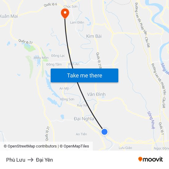 Phù Lưu to Đại Yên map