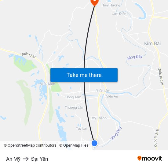 An Mỹ to Đại Yên map