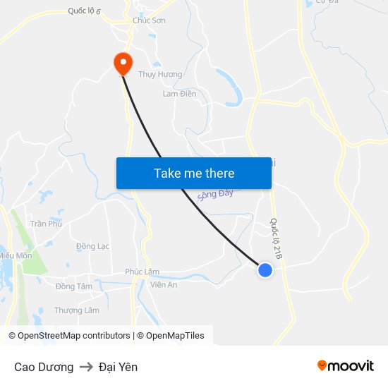 Cao Dương to Đại Yên map