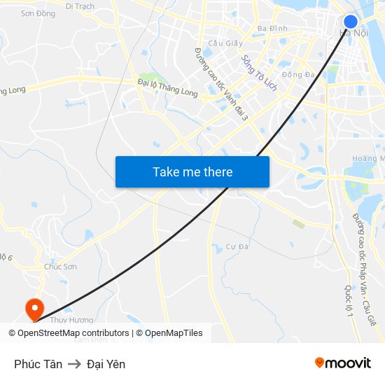 Phúc Tân to Đại Yên map
