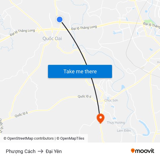 Phượng Cách to Đại Yên map