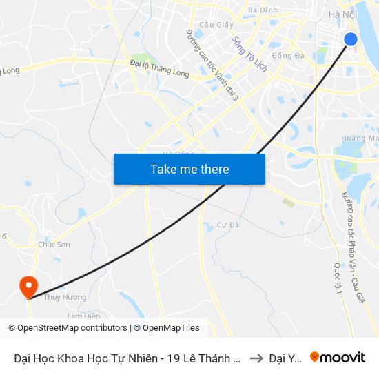 Đại Học Khoa Học Tự Nhiên - 19 Lê Thánh Tông to Đại Yên map