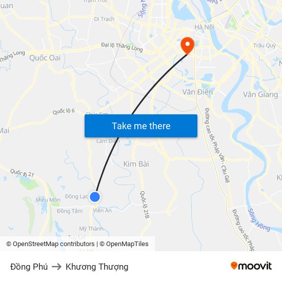 Đồng Phú to Khương Thượng map