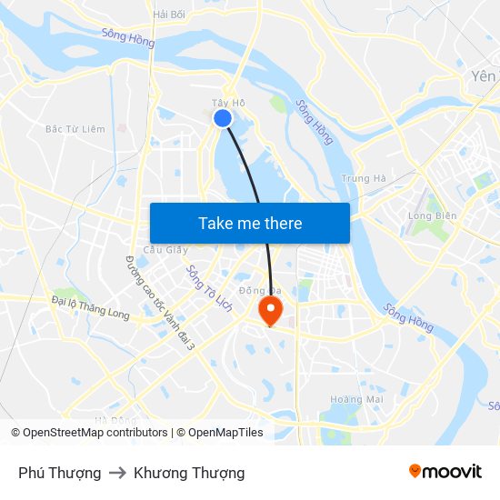 Phú Thượng to Khương Thượng map