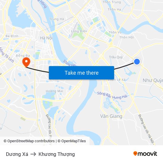 Dương Xá to Khương Thượng map