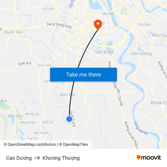 Cao Dương to Khương Thượng map