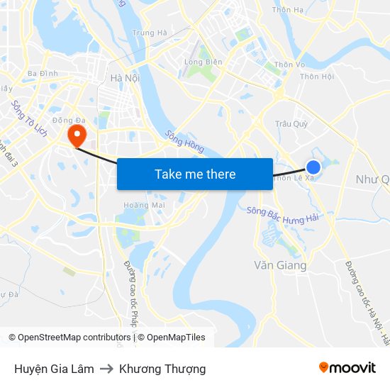 Huyện Gia Lâm to Khương Thượng map