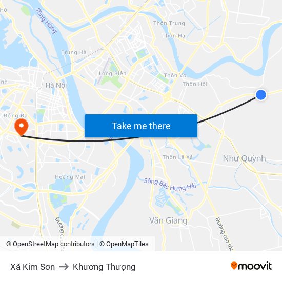 Xã Kim Sơn to Khương Thượng map