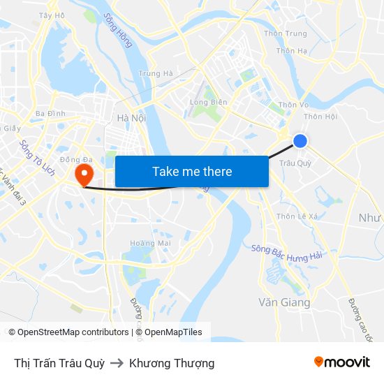 Thị Trấn Trâu Quỳ to Khương Thượng map