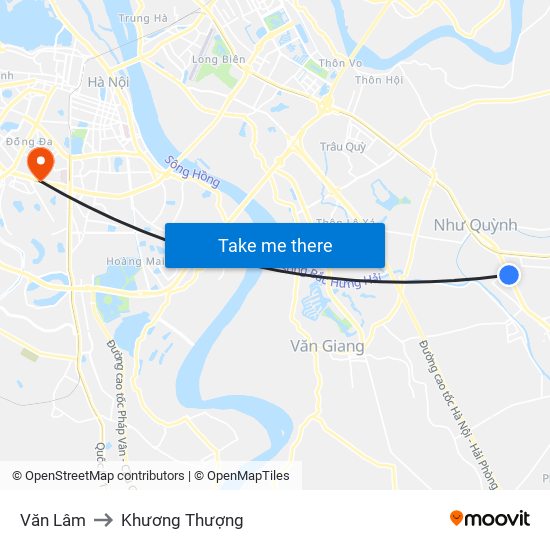 Văn Lâm to Khương Thượng map