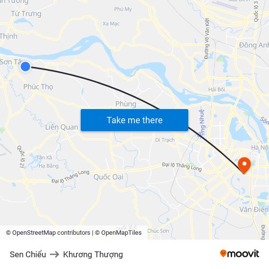 Sen Chiểu to Khương Thượng map