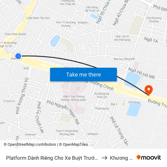 Platform Dành Riêng Cho Xe Buýt Trước Nhà 604 Trường Chinh to Khương Thượng map