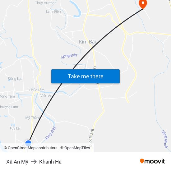 Xã An Mỹ to Khánh Hà map