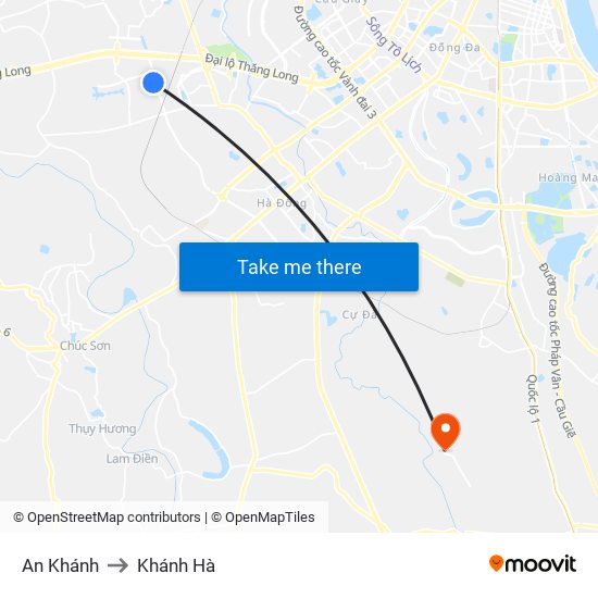 An Khánh to Khánh Hà map