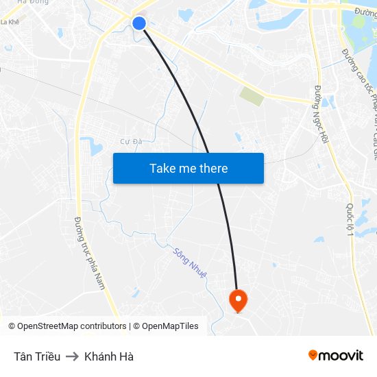 Tân Triều to Khánh Hà map