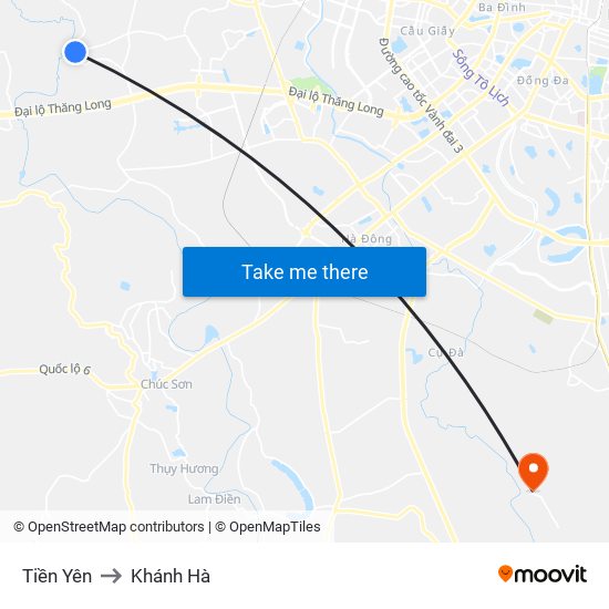 Tiền Yên to Khánh Hà map