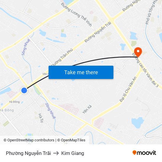 Phường Nguyễn Trãi to Kim Giang map