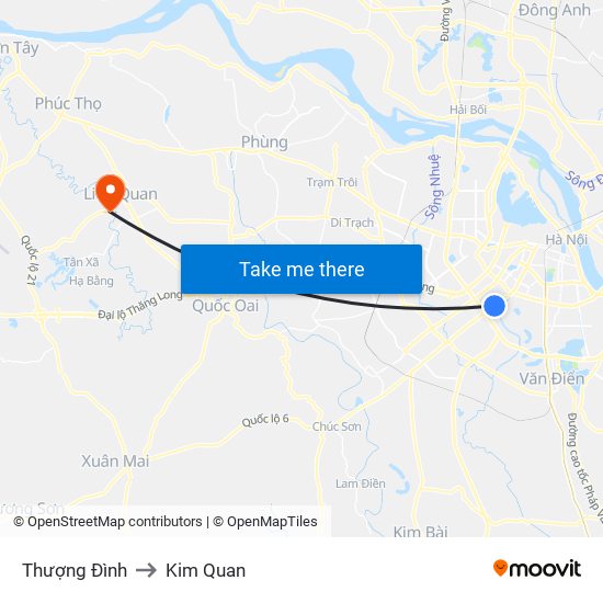 Thượng Đình to Kim Quan map