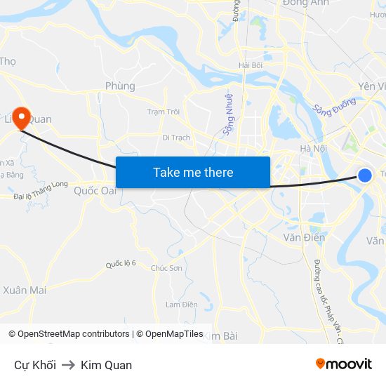 Cự Khối to Kim Quan map