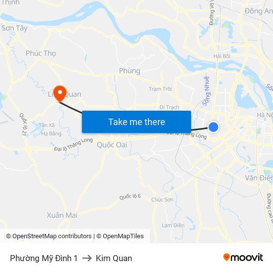 Phường Mỹ Đình 1 to Kim Quan map