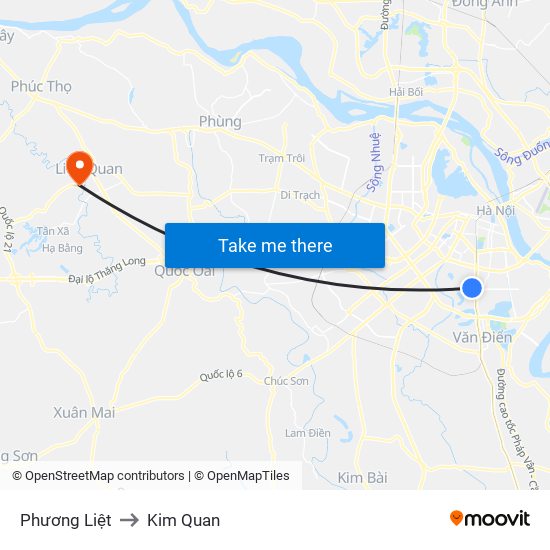 Phương Liệt to Kim Quan map