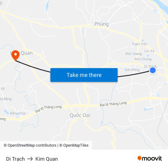 Di Trạch to Kim Quan map