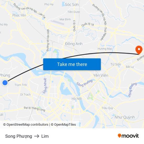 Song Phượng to Lim map