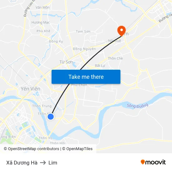 Xã Dương Hà to Lim map