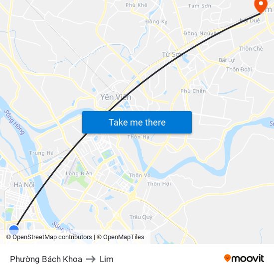 Phường Bách Khoa to Lim map