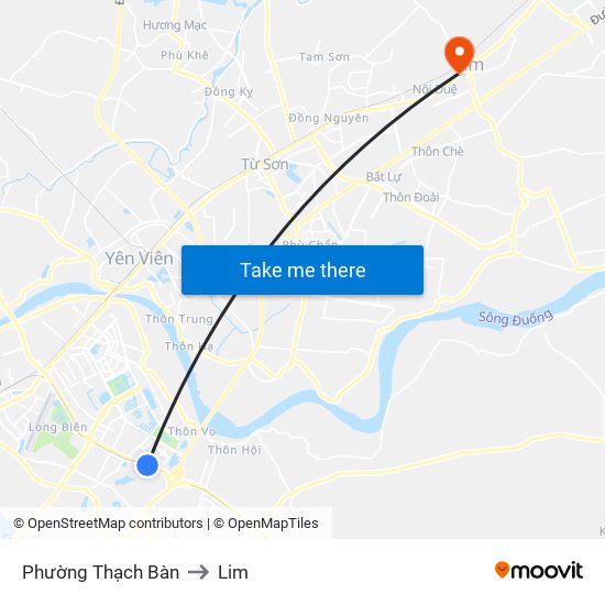 Phường Thạch Bàn to Lim map