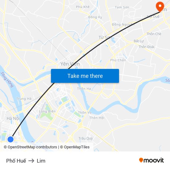 Phố Huế to Lim map