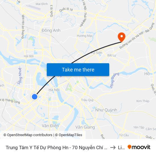 Trung Tâm Y Tế Dự Phòng Hn - 70 Nguyễn Chí Thanh to Lim map