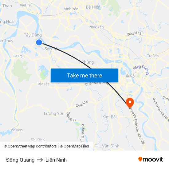 Đông Quang to Liên Ninh map