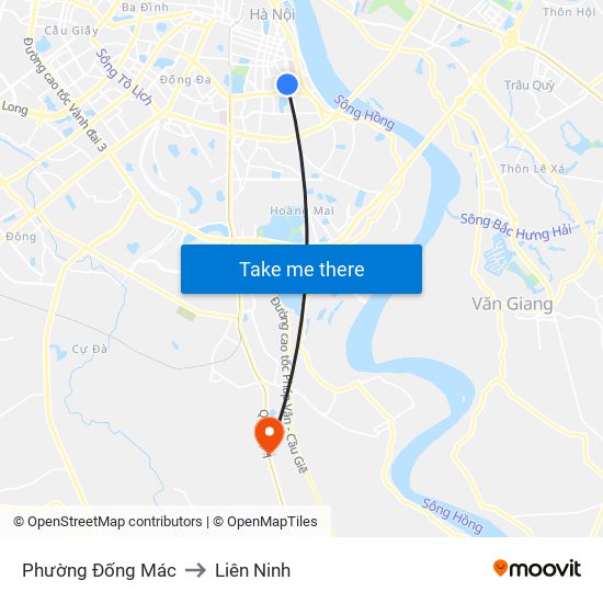 Phường Đống Mác to Liên Ninh map