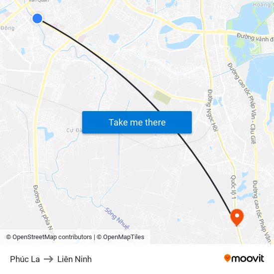 Phúc La to Liên Ninh map
