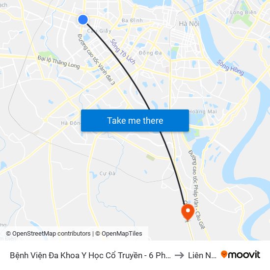 Bệnh Viện Đa Khoa Y Học Cổ Truyền - 6 Phạm Hùng to Liên Ninh map