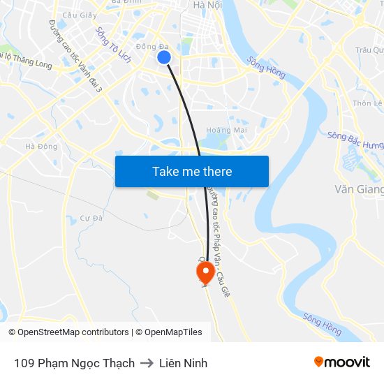 109 Phạm Ngọc Thạch to Liên Ninh map
