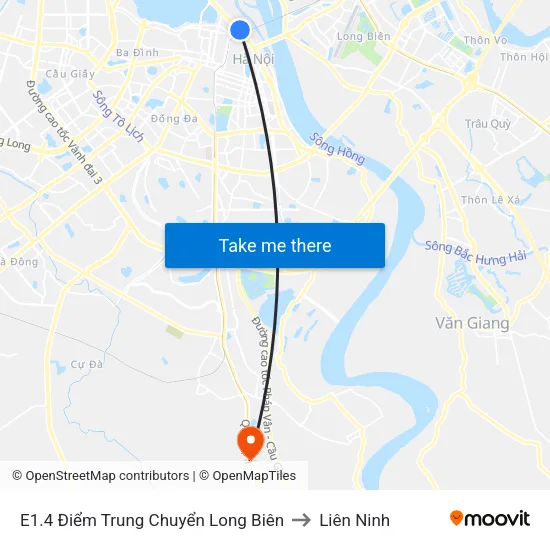 E1.4 Điểm Trung Chuyển Long Biên to Liên Ninh map