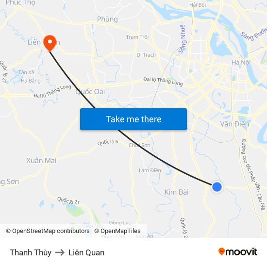 Thanh Thùy to Liên Quan map