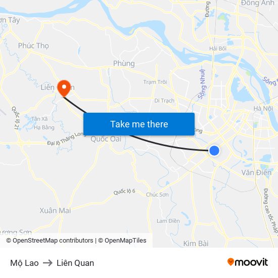 Mộ Lao to Liên Quan map