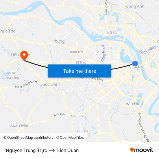 Nguyễn Trung Trực to Liên Quan map