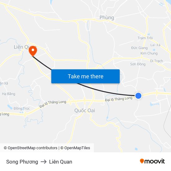 Song Phương to Liên Quan map