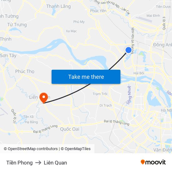 Tiền Phong to Liên Quan map