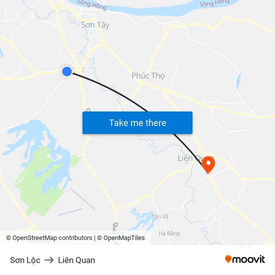 Sơn Lộc to Liên Quan map