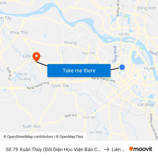 Số 79 Xuân Thủy (Đối Diện Học Viện Báo Chí Và Tuyên Truyền) to Liên Quan map