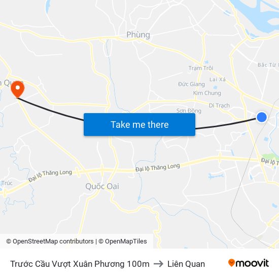 Trước Cầu Vượt Xuân Phương 100m to Liên Quan map