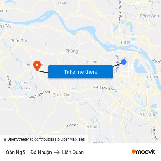 Gần Ngõ 1 Đỗ Nhuận to Liên Quan map