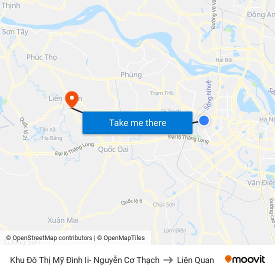 Khu Đô Thị Mỹ Đình Ii- Nguyễn Cơ Thạch to Liên Quan map